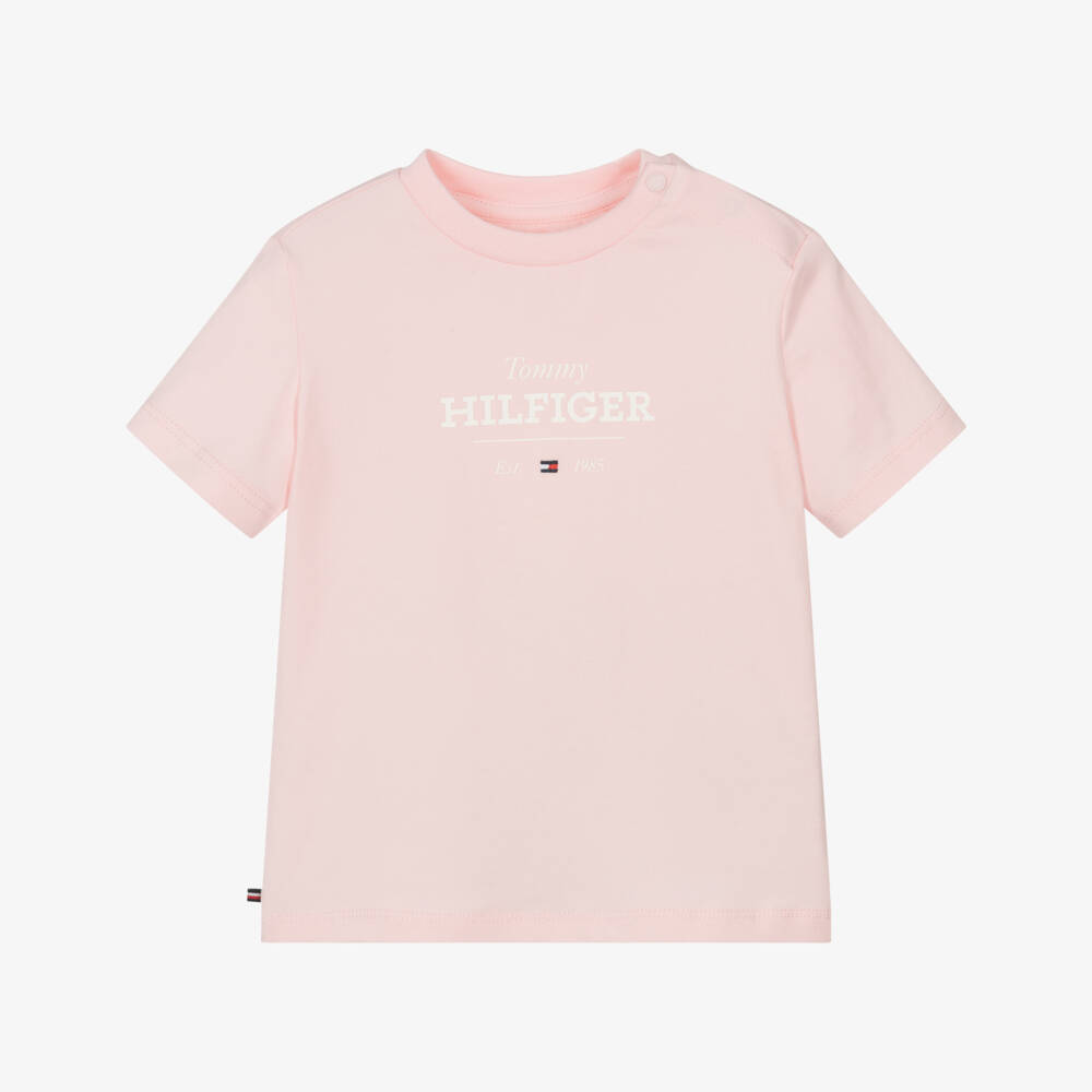 Tommy Hilfiger-Girls' Soft Pink Crew Tee | Childrensalon Outlet