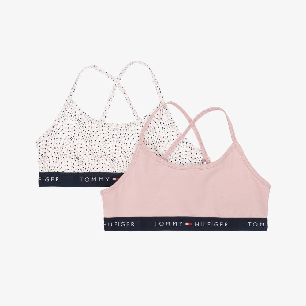 Tommy Hilfiger-Girls Soft Pink Jersey Bras Duo | Childrensalon Outlet