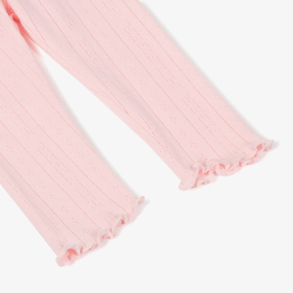 Tommy Hilfiger-Girls' Soft Pink Pointelle Leggings | Childrensalon Outlet