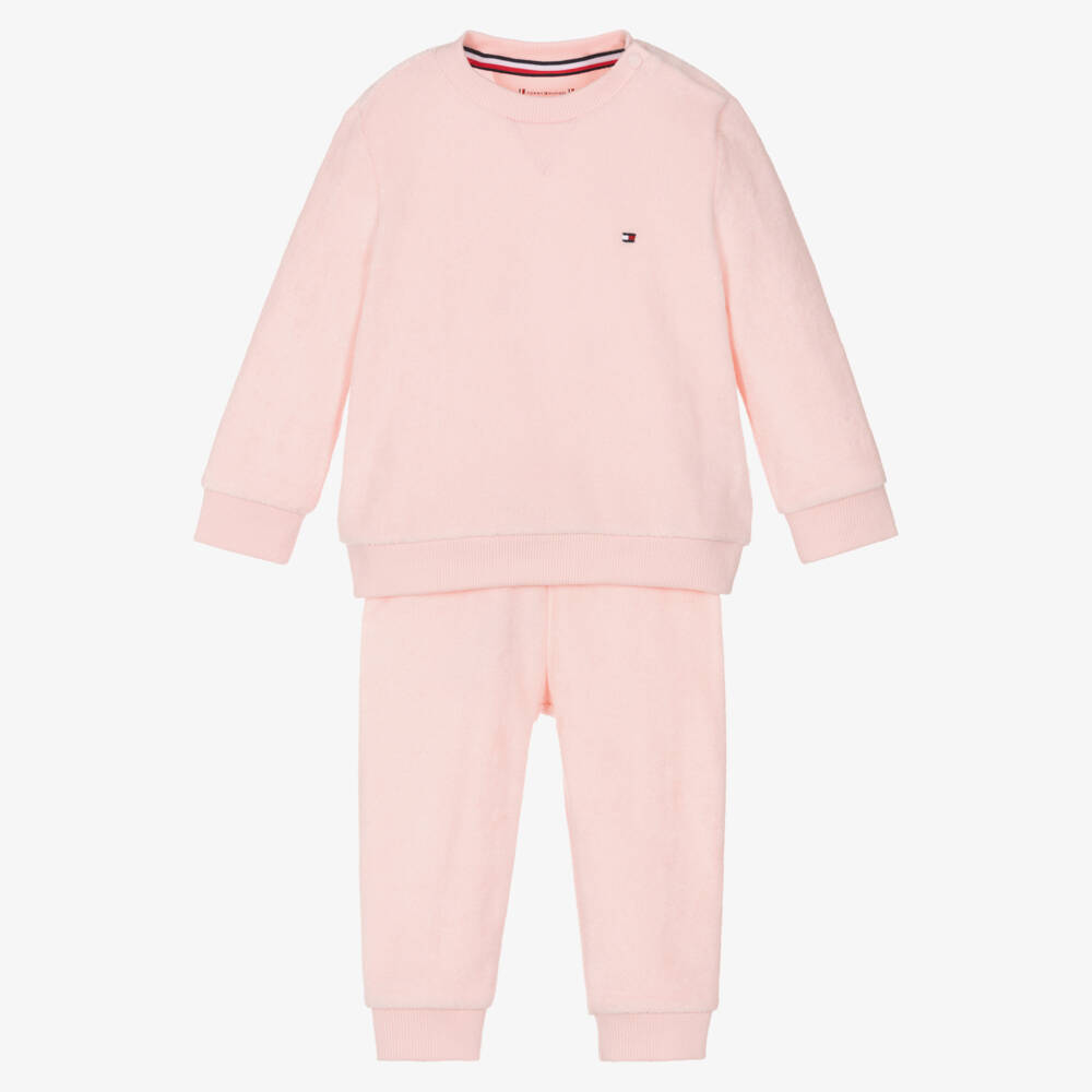 Tommy Hilfiger-Girls Soft Pink Towelling Ensemble | Childrensalon Outlet
