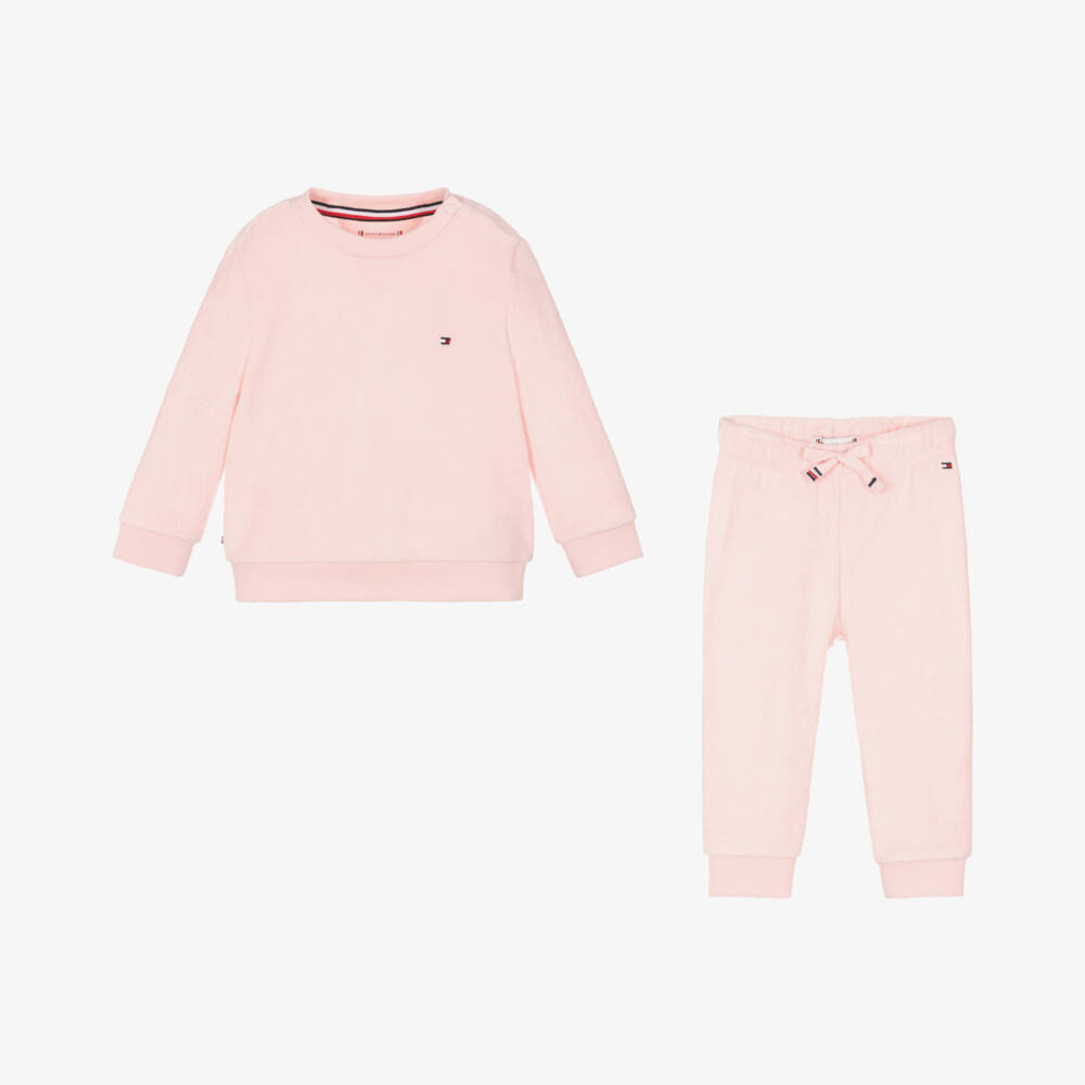 Tommy Hilfiger-Girls Soft Pink Towelling Ensemble | Childrensalon Outlet