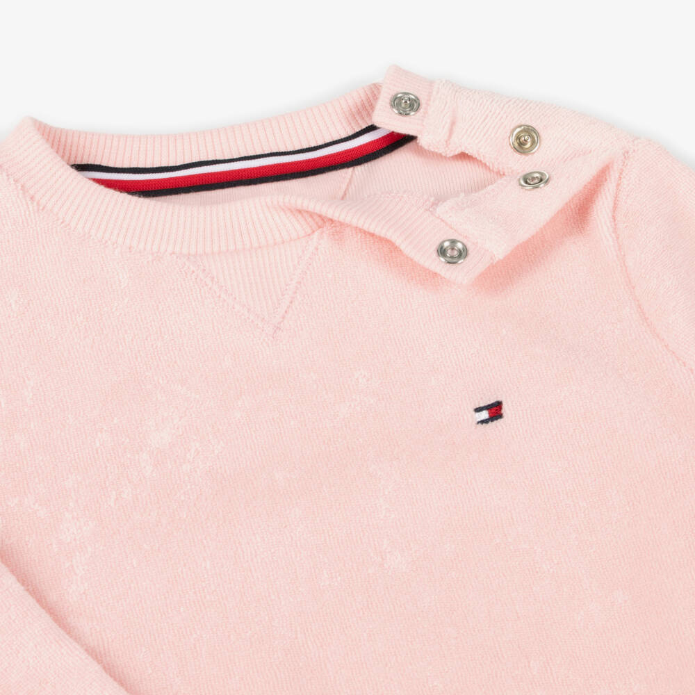 Tommy Hilfiger-Girls Soft Pink Towelling Ensemble | Childrensalon Outlet