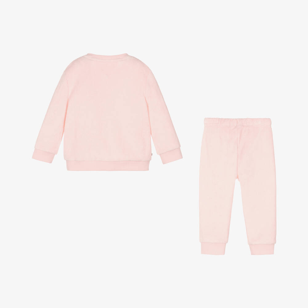 Tommy Hilfiger-Girls Soft Pink Towelling Ensemble | Childrensalon Outlet