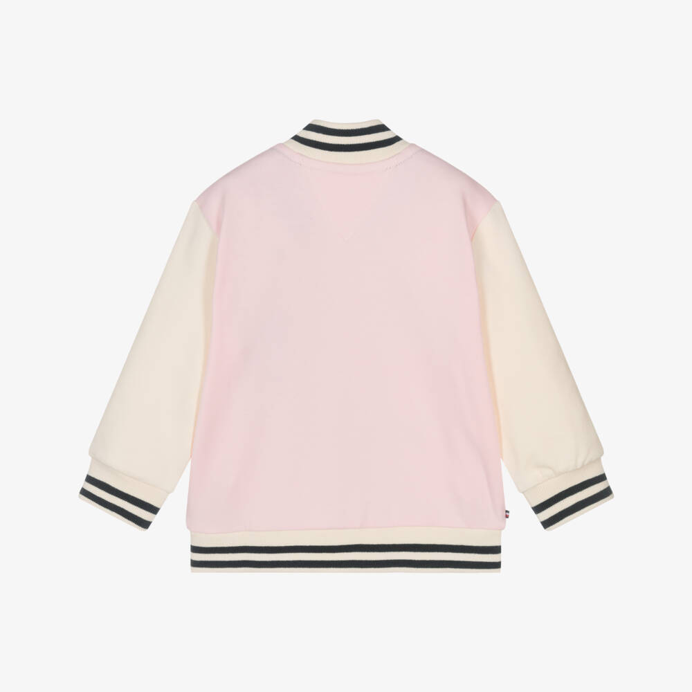 Tommy Hilfiger-Girls Soft Pink Varsity Jacket | Childrensalon Outlet