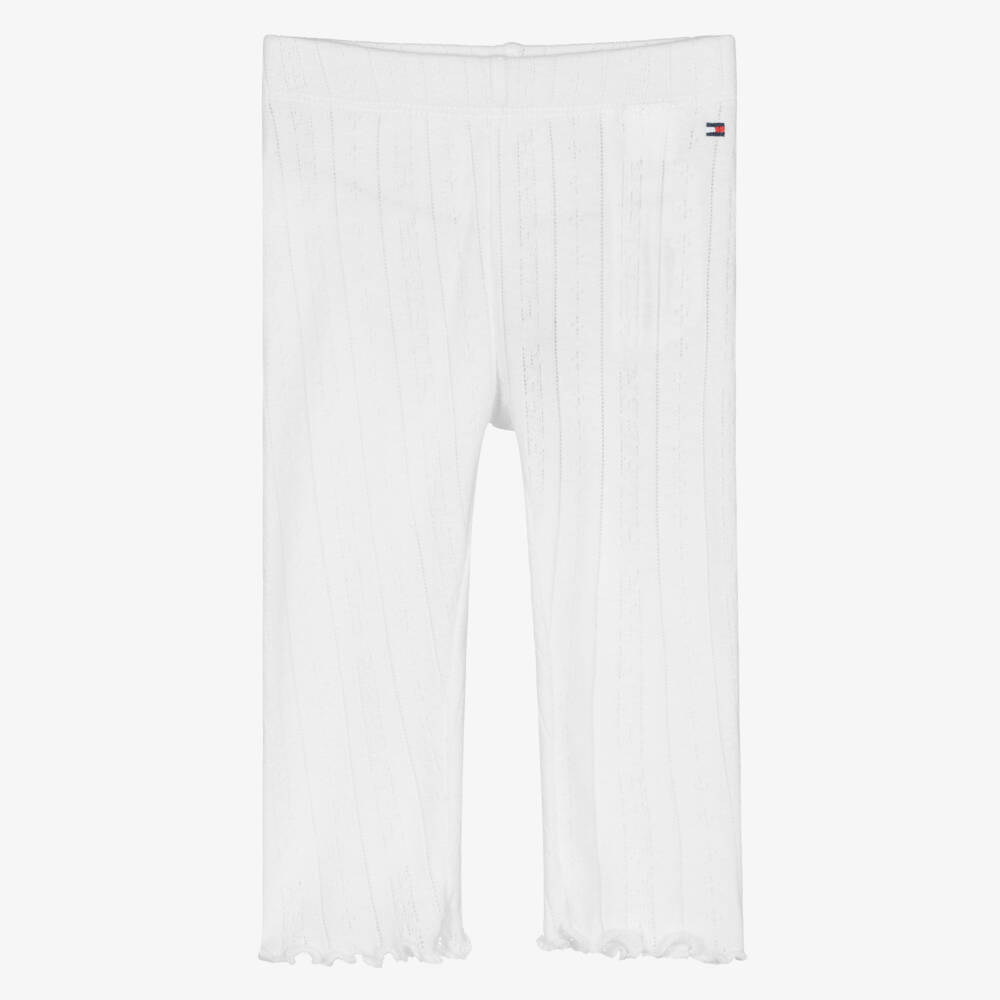 Tommy Hilfiger-Girls' Soft White Pointelle Leggings | Childrensalon Outlet