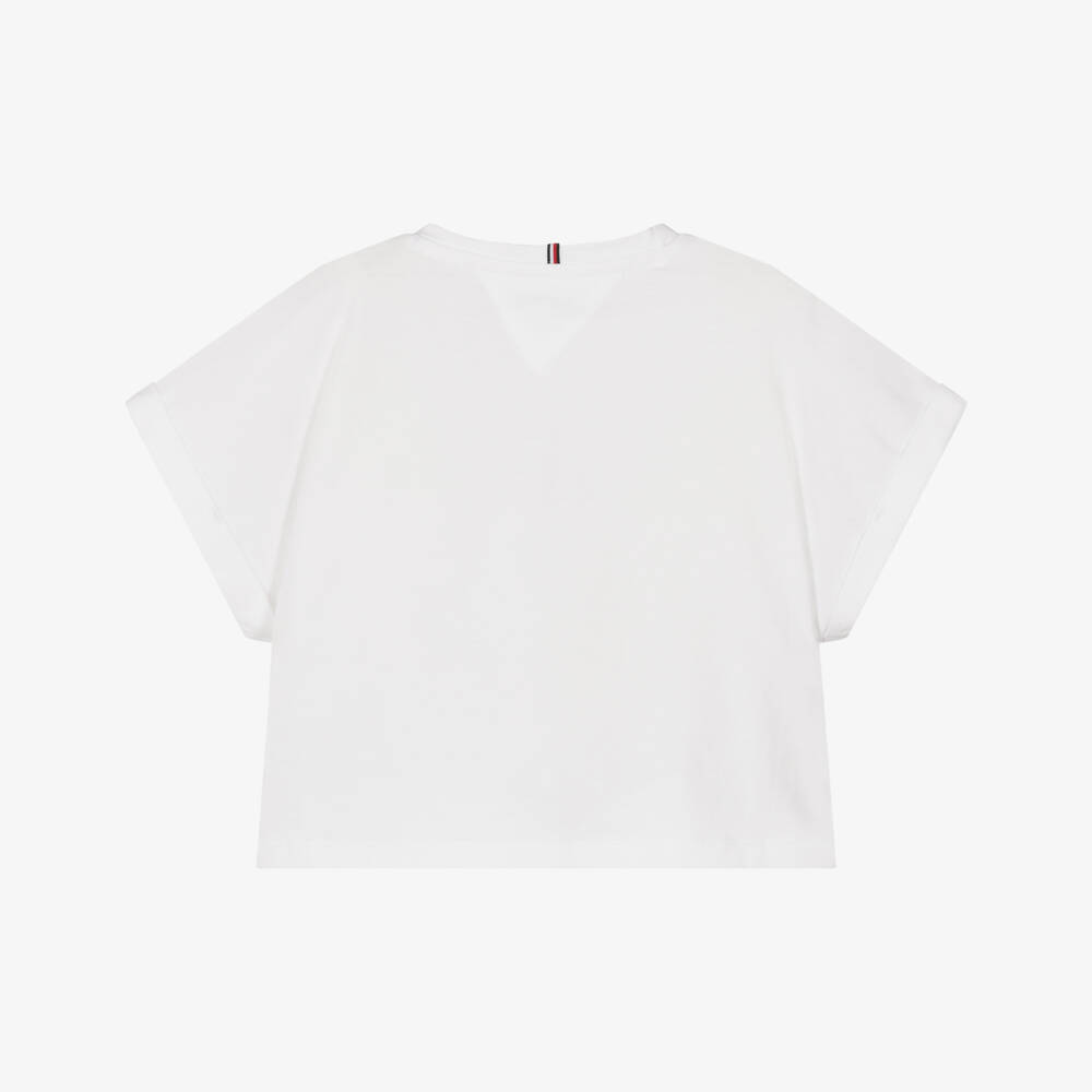 Tommy Hilfiger-Girls Sparkling Flag Cotton Tee | Childrensalon Outlet