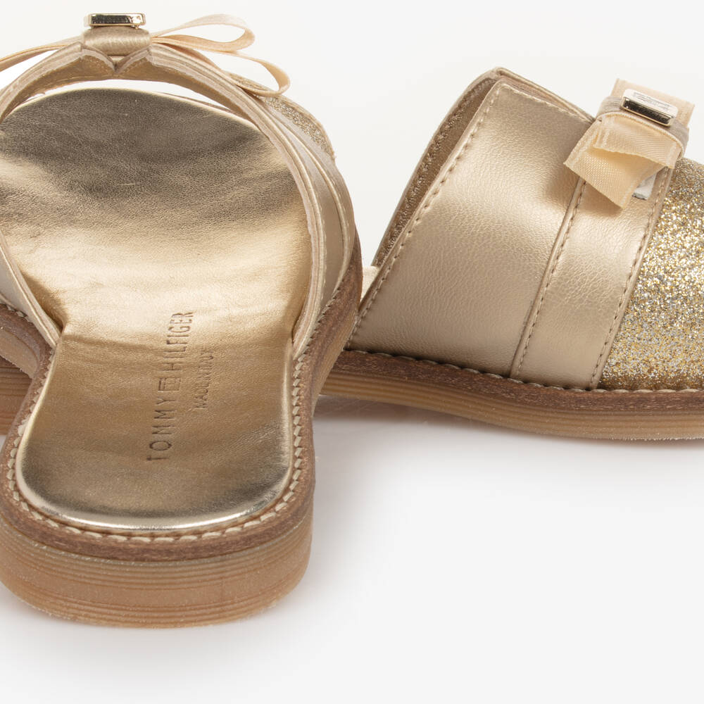 Tommy Hilfiger-Girls Sparkling Gold Charm Sliders | Childrensalon Outlet