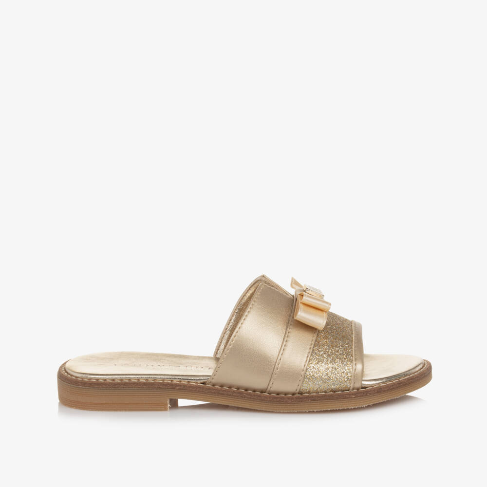 Tommy Hilfiger-Girls Sparkling Gold Charm Sliders | Childrensalon Outlet