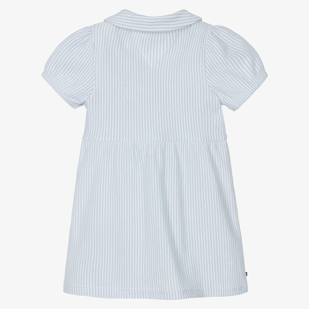 Tommy Hilfiger-Girls Striped Blue Cotton Dress | Childrensalon Outlet