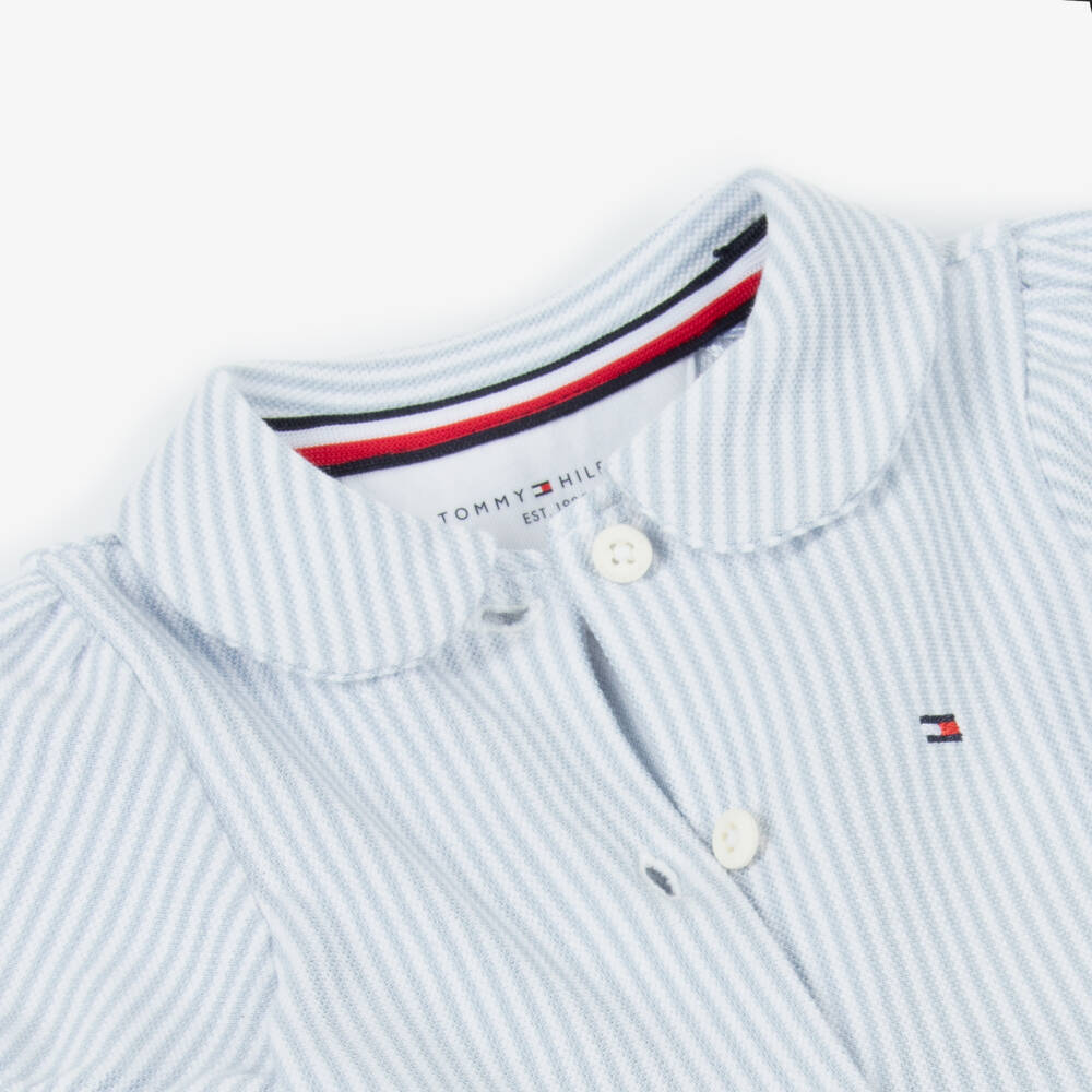 Tommy Hilfiger-Girls Striped Blue Cotton Dress | Childrensalon Outlet