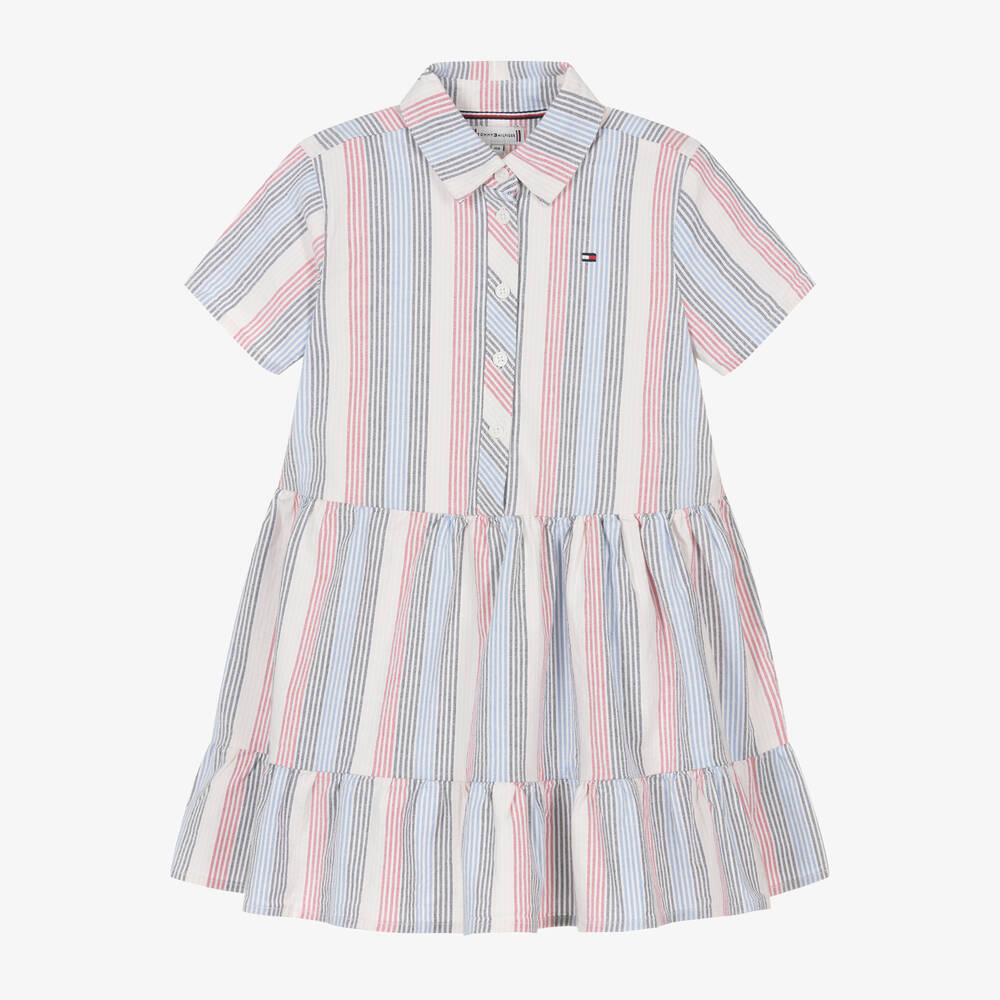 Tommy Hilfiger-Girls Striped Cotton Dress | Childrensalon Outlet