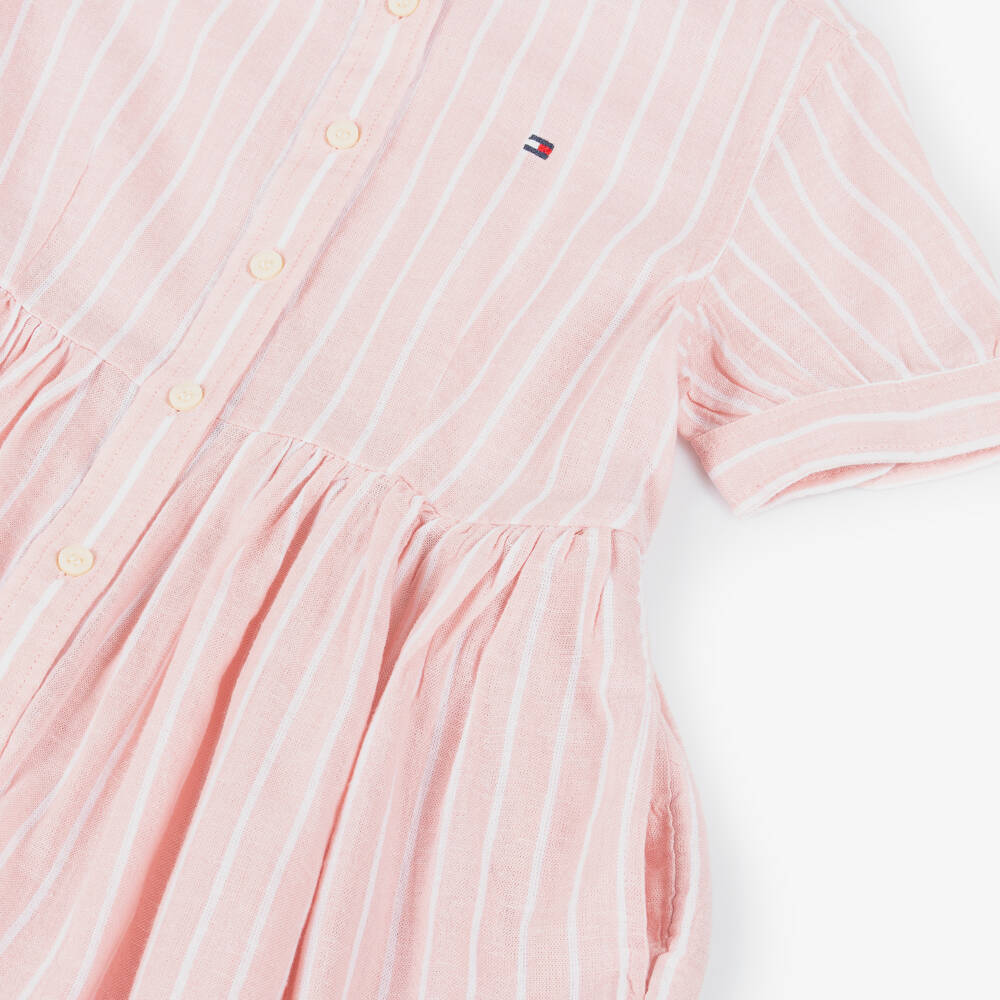 Tommy Hilfiger-Girls Striped Pink Shirt Dress | Childrensalon Outlet