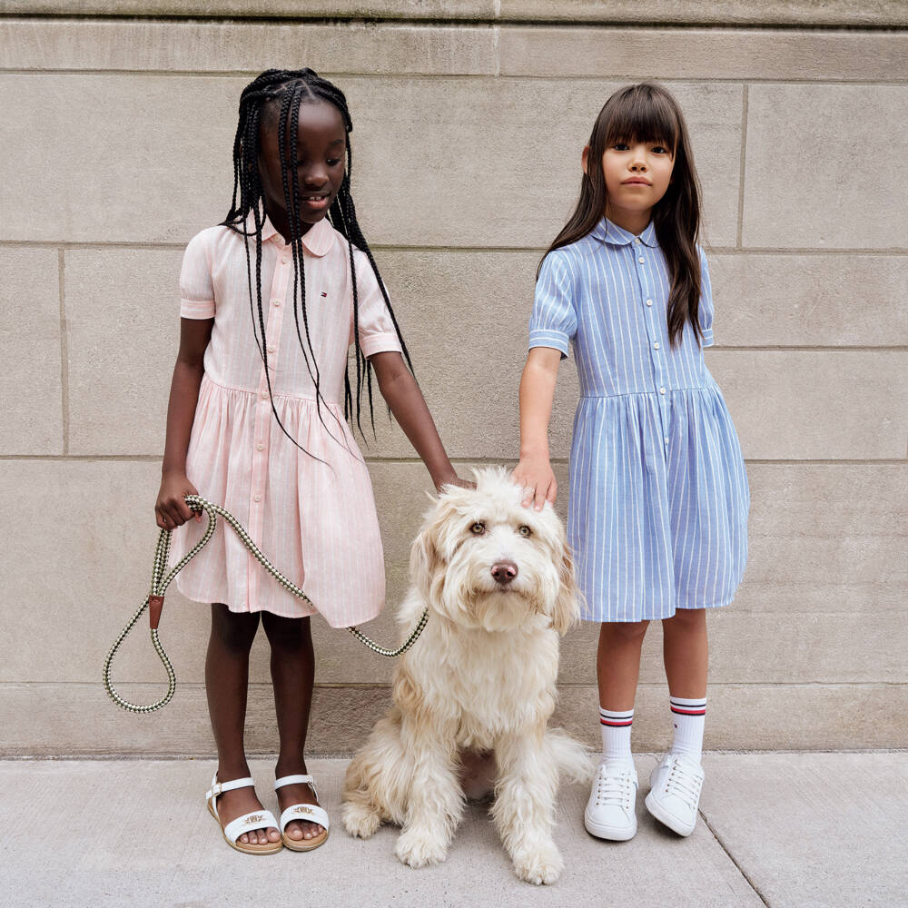 Tommy Hilfiger-Girls Striped Pink Shirt Dress | Childrensalon Outlet