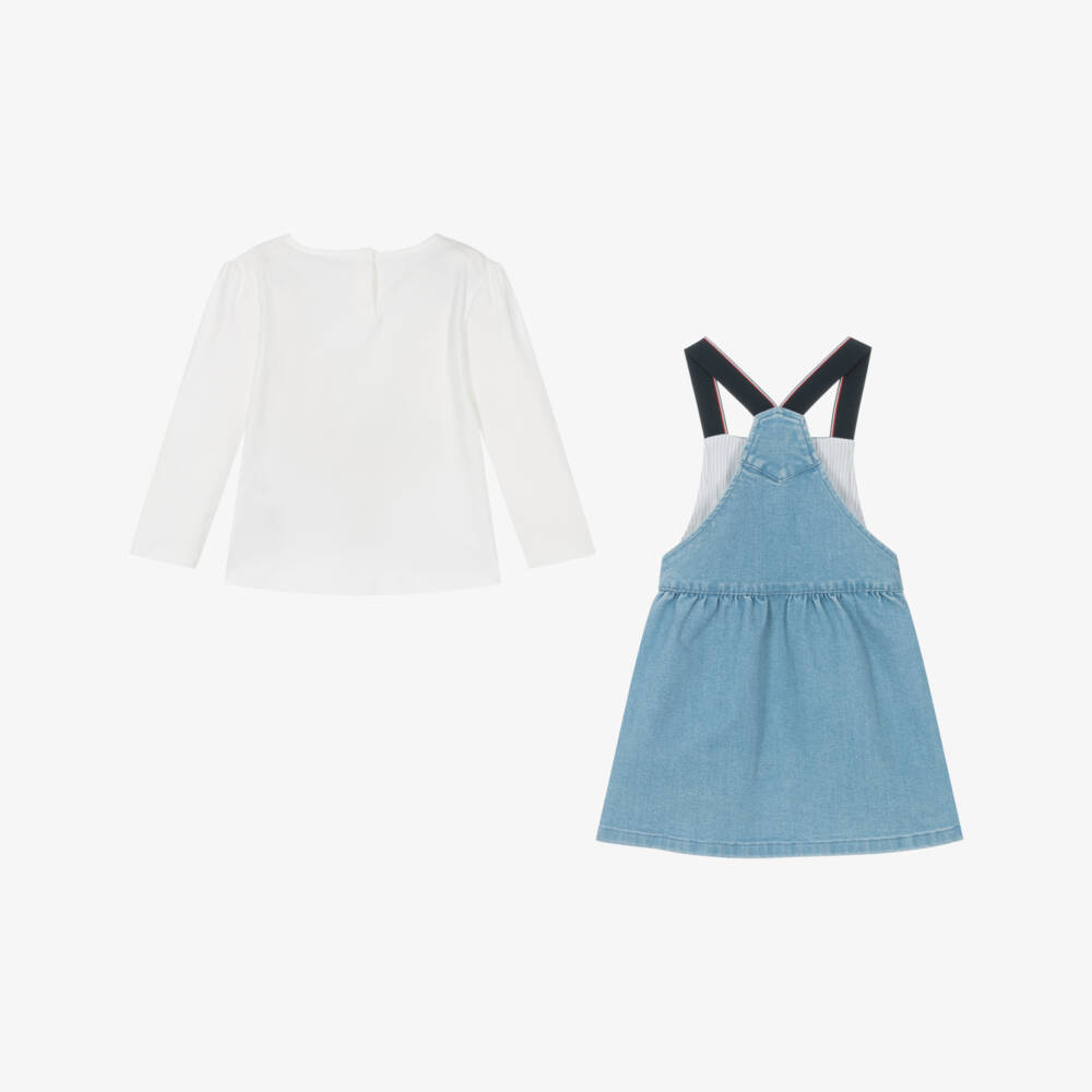 Tommy Hilfiger-Girls Timeless Denim Dungaree Ensemble | Childrensalon Outlet