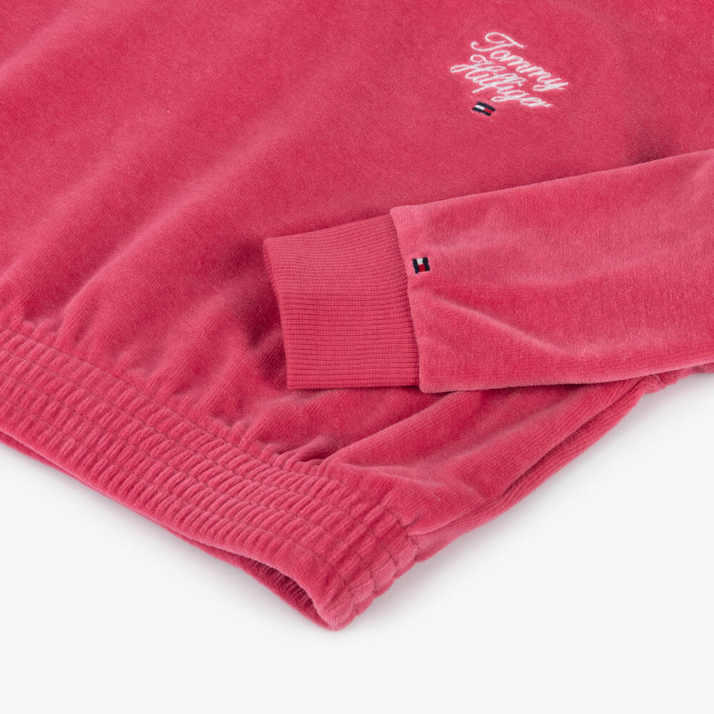 Tommy Hilfiger-Girls Velour Script Hoodie | Childrensalon Outlet