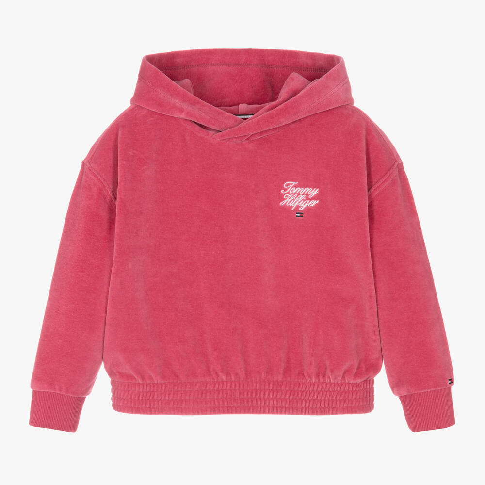 Tommy Hilfiger-Girls Velour Script Hoodie | Childrensalon Outlet