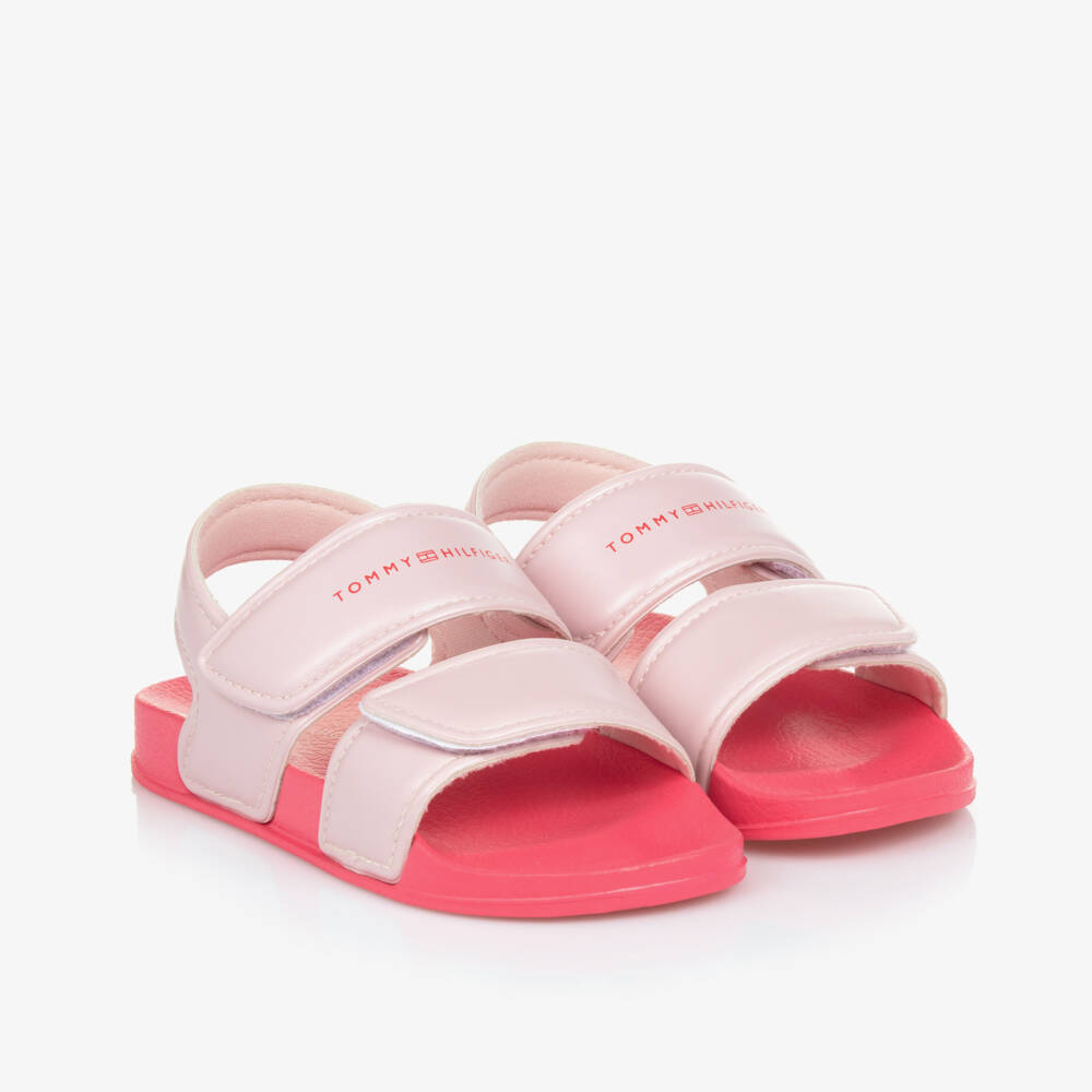 Tommy Hilfiger-Бархатные сандалии с розовым ремешком для девочек | Childrensalon Outlet