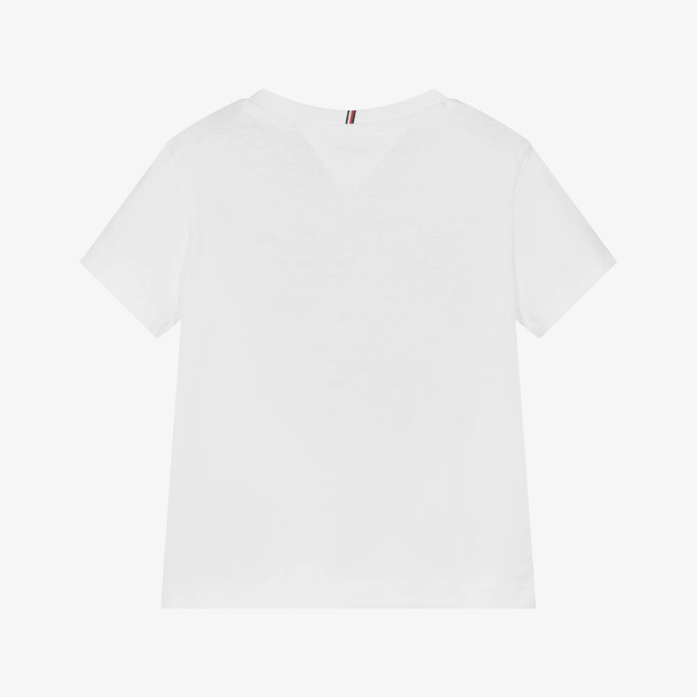Tommy Hilfiger-Girls Vibrant Logo White Top | Childrensalon Outlet