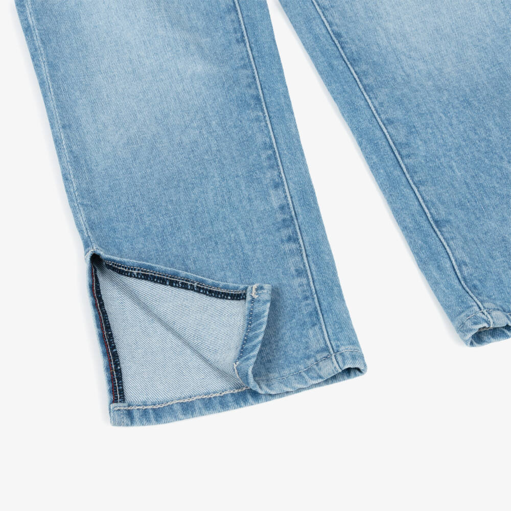 Tommy Hilfiger-Girls Washed Blue Denim Straight Fit Girlfriend Jeans | Childrensalon Outlet