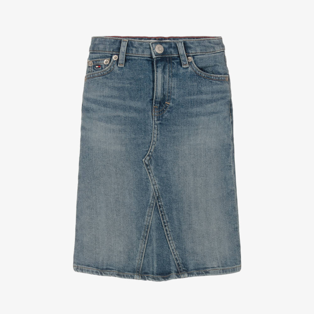 Tommy Hilfiger-تنورة جينز أزرق غامق للبنات | Childrensalon Outlet