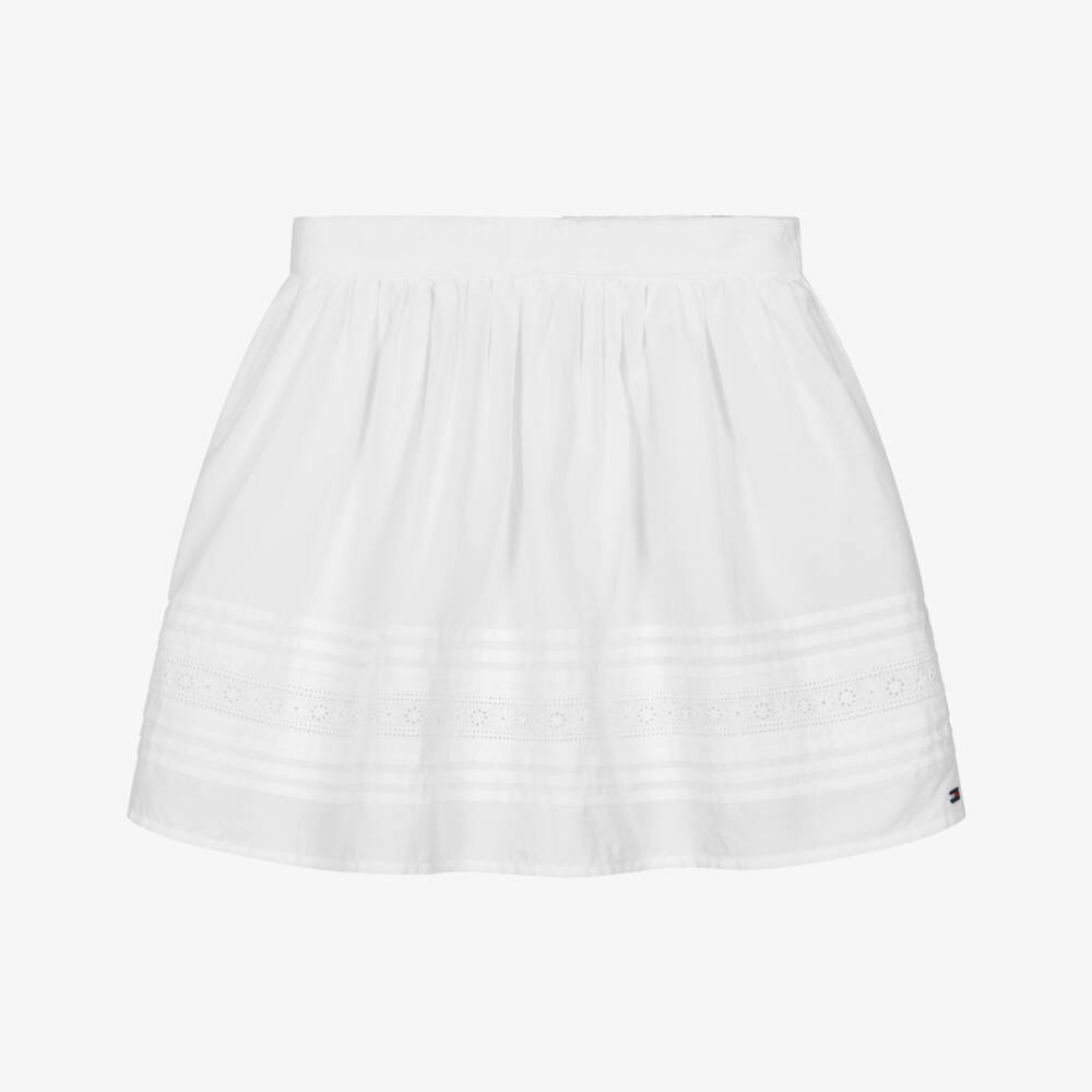 Tommy Hilfiger-Юбка белая с кружевной отделкой для девочек | Childrensalon Outlet