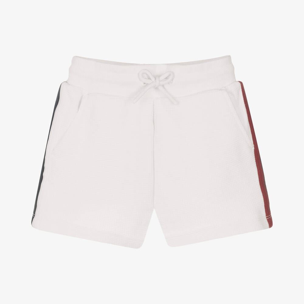 Tommy Hilfiger - Weiße Baumwollshorts mit Streifen | Childrensalon