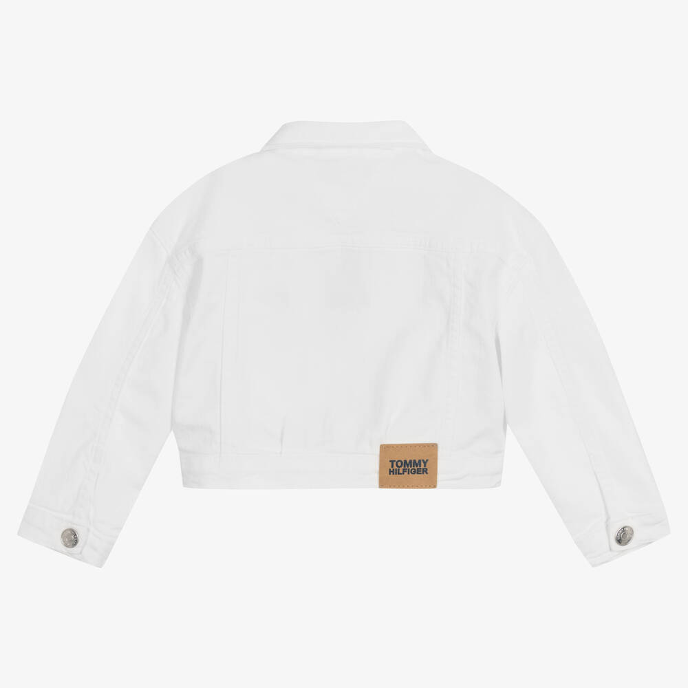 Girls white tommy hilfiger coat on sale