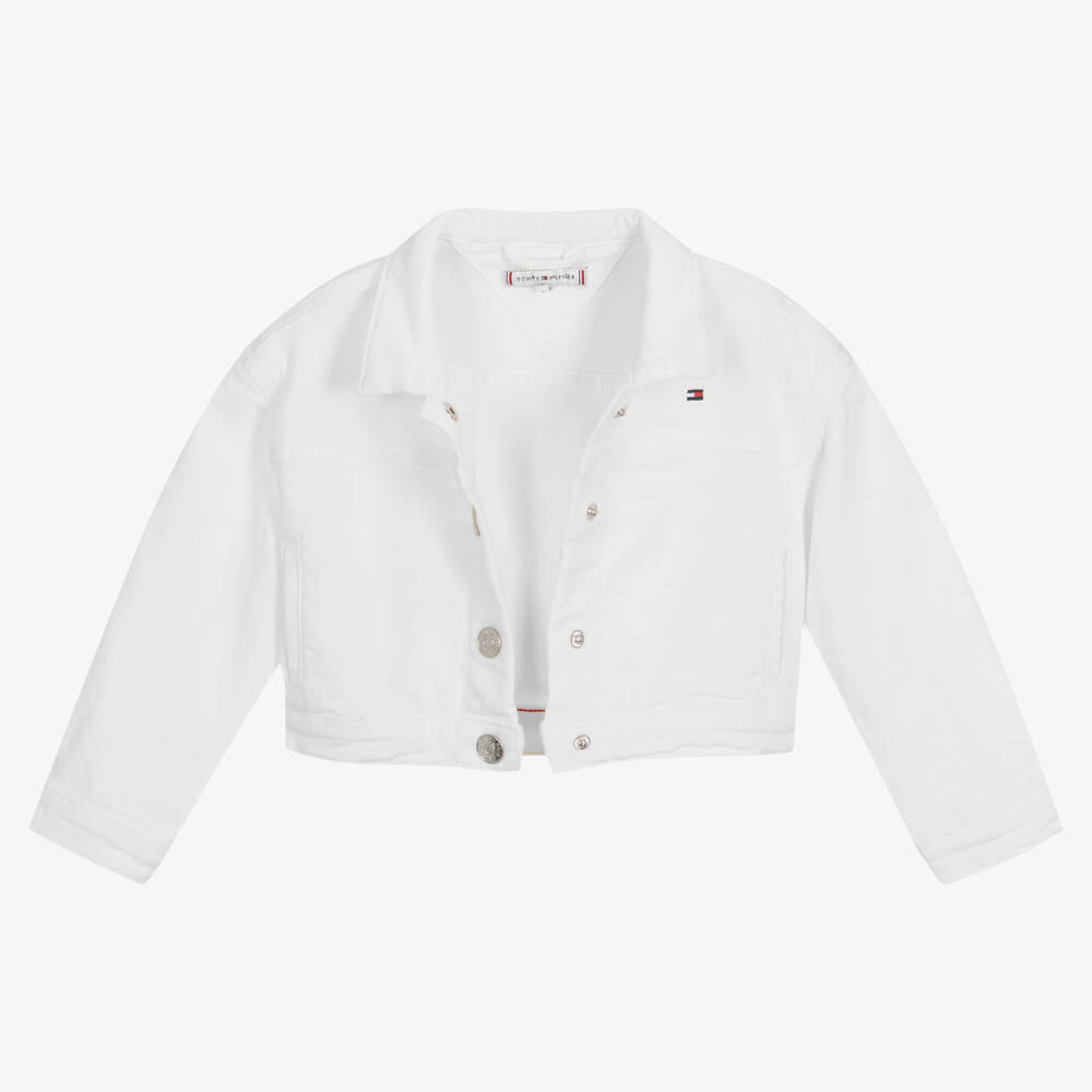 Tommy hilfiger white jean jacket clearance