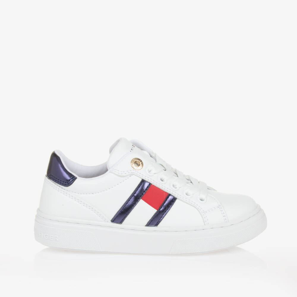 Tommy Hilfiger-Белые кроссовки из искусственной кожи для девочек | Childrensalon Outlet