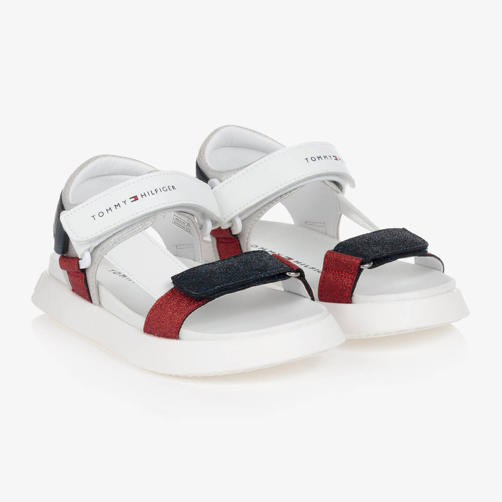 Tommy Hilfiger - Weiße Sandalen mit Glitzer | Childrensalon