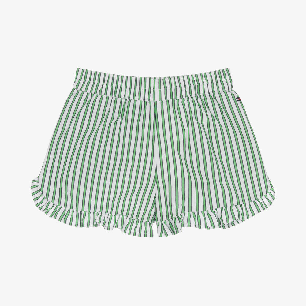 Tommy Hilfiger - Short rayé vert et blanc fille | Childrensalon