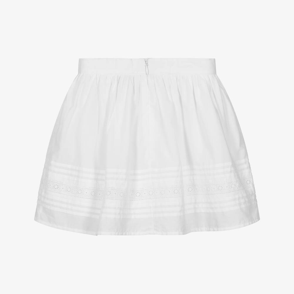 Tommy Hilfiger-تنورة بيضاء للبنات مزينة بالدانتيل | Childrensalon Outlet