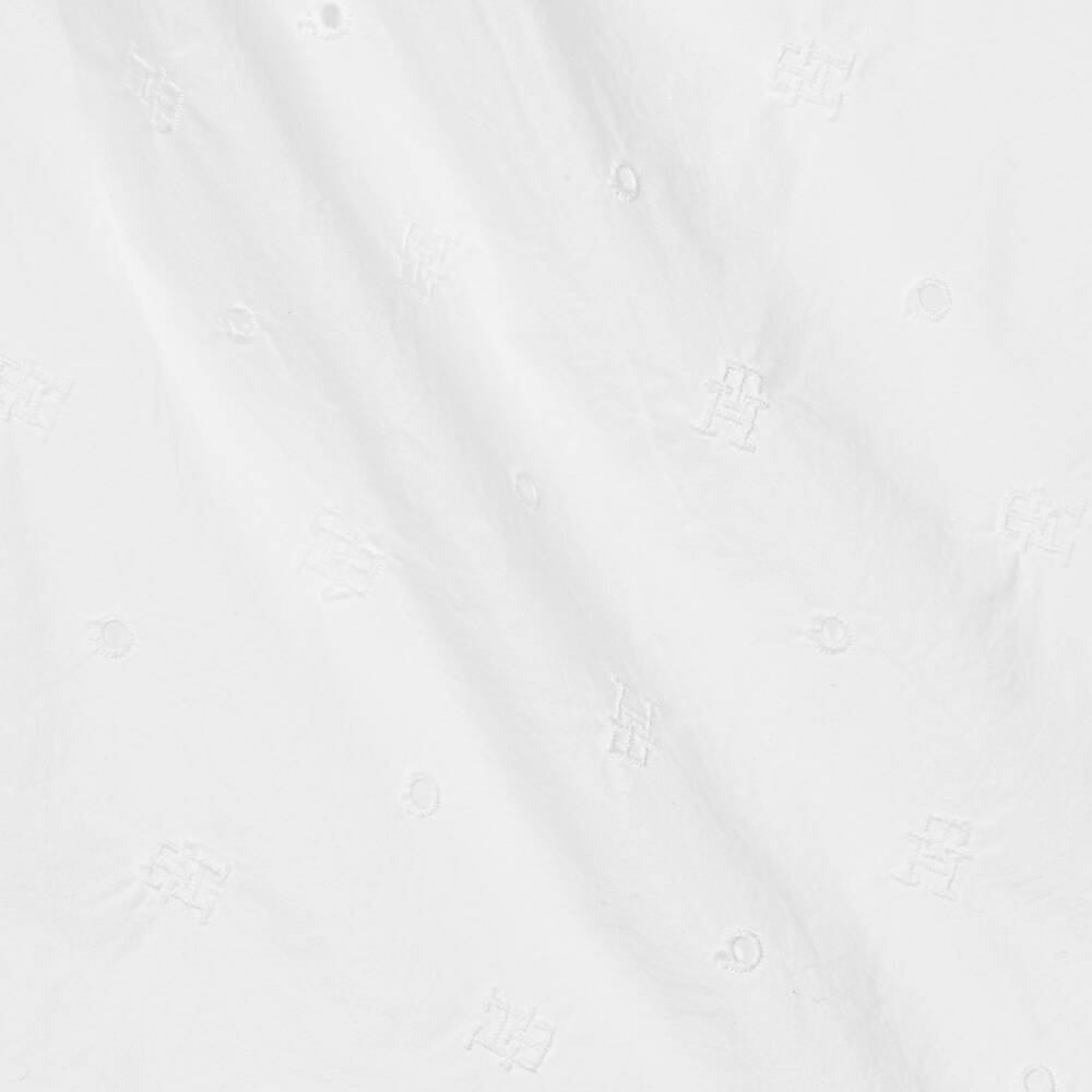 Tommy Hilfiger-Girls White Logo Embroidery Shirt Dress | Childrensalon Outlet