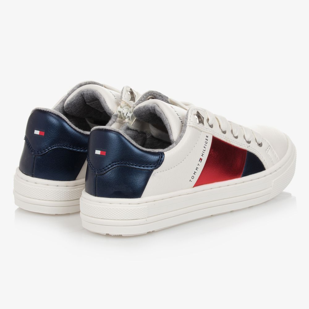 Tommy Hilfiger-ترينرز جلد صناعي لون أبيض للبنات | Childrensalon Outlet