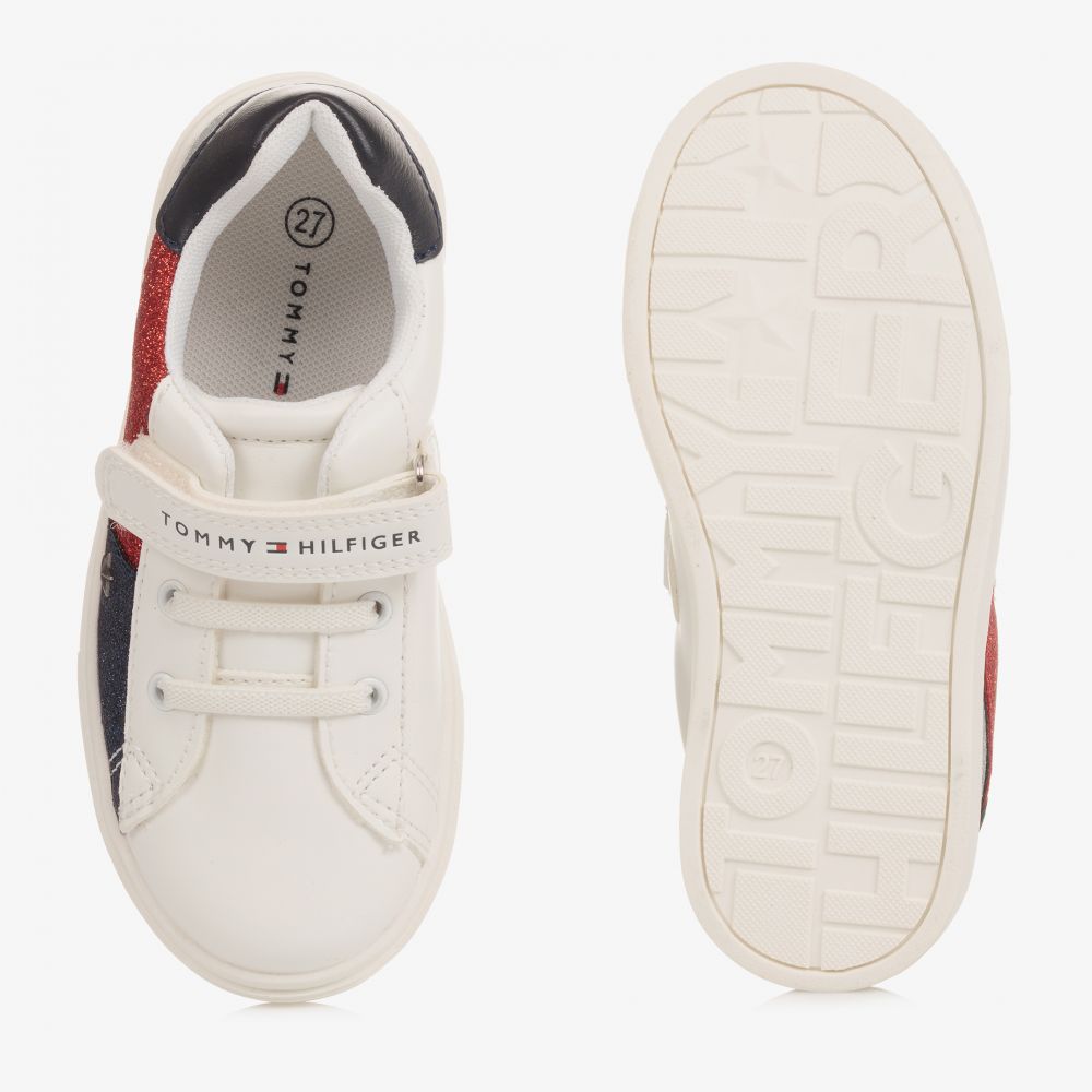 Tommy Hilfiger-Girls White Logo Trainers | Childrensalon Outlet