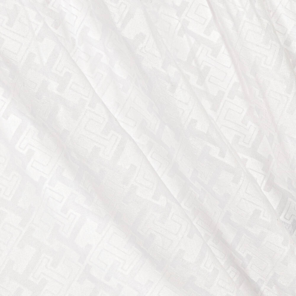Tommy Hilfiger-Girls White Monogram Logo Dress | Childrensalon Outlet