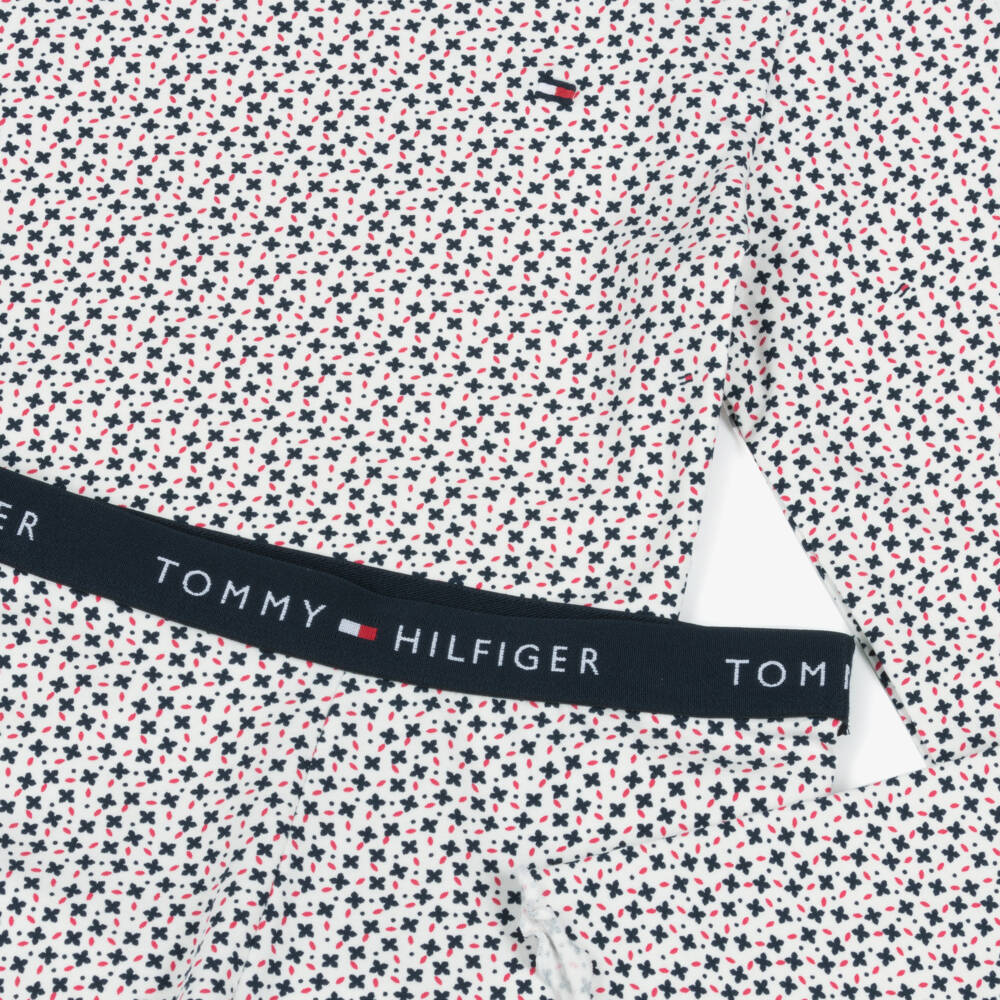 Tommy Hilfiger-Girls White Patterned Pyjama Set | Childrensalon Outlet