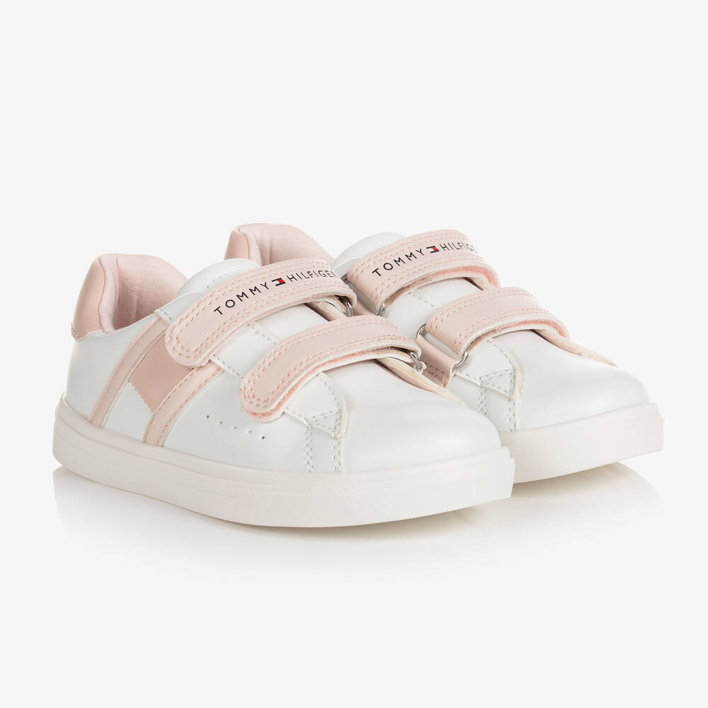 Tommy Hilfiger - Baskets blanches et roses fille | Childrensalon