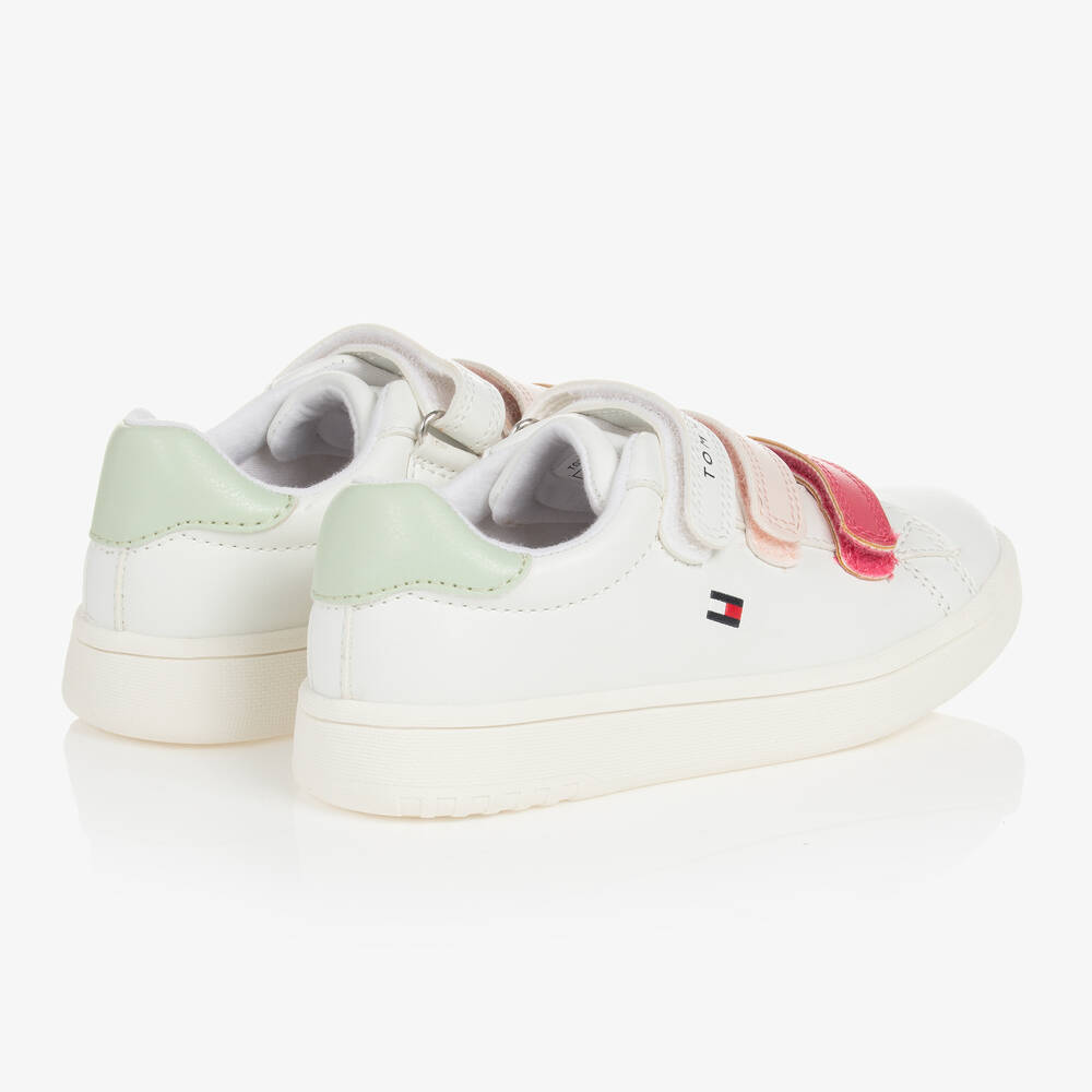 Tommy Hilfiger-Бело-розовые кроссовки на липучке | Childrensalon Outlet