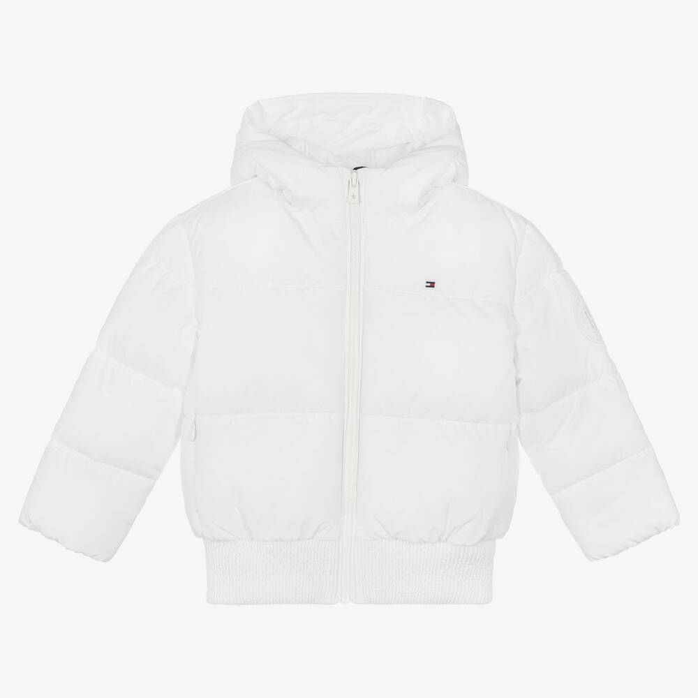 Tommy Hilfiger - Weiße Steppjacke für Mädchen | Childrensalon