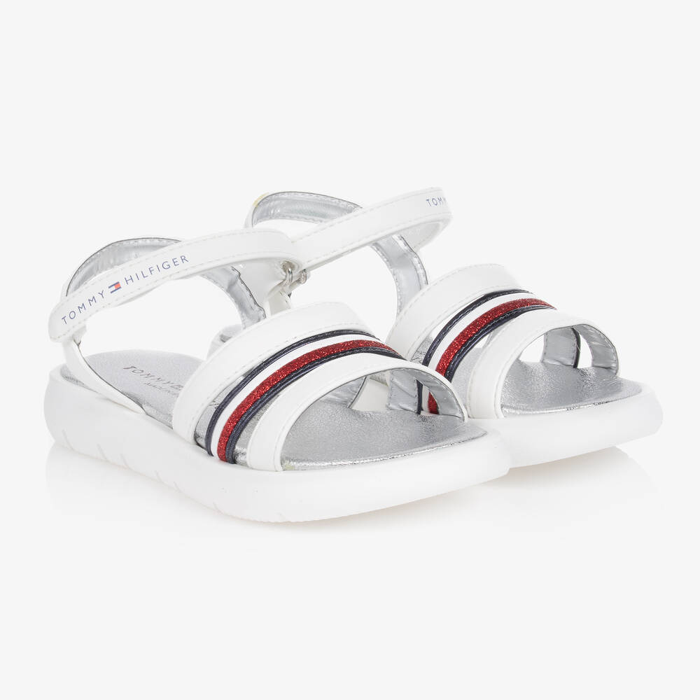 Tommy Hilfiger - Sandales blanches rayées fille | Childrensalon