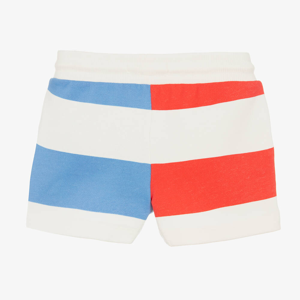 Tommy Hilfiger-شورت قطن جيرسي مقلم لون أبيض للبنات | Childrensalon Outlet