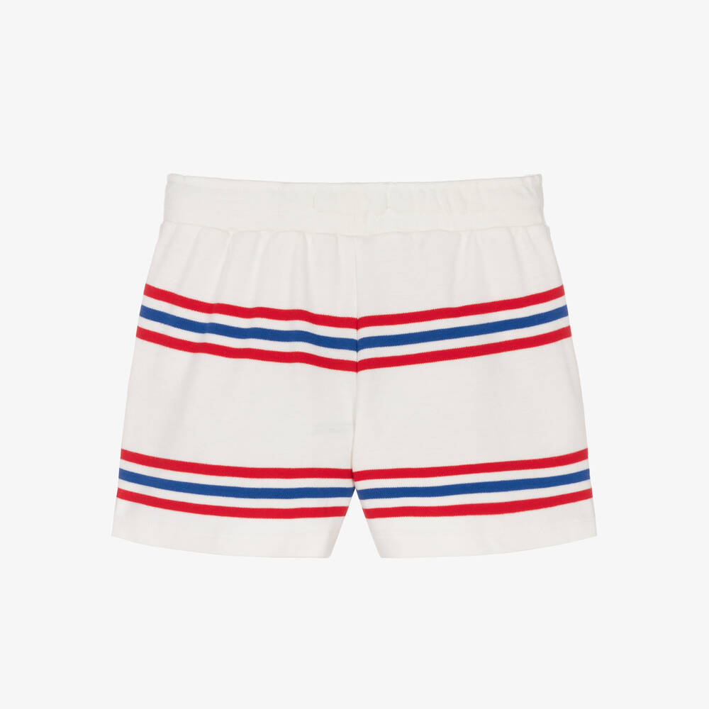 Tommy Hilfiger-شورت قطن مقلم لون أبيض وأخضر للبنات | Childrensalon Outlet