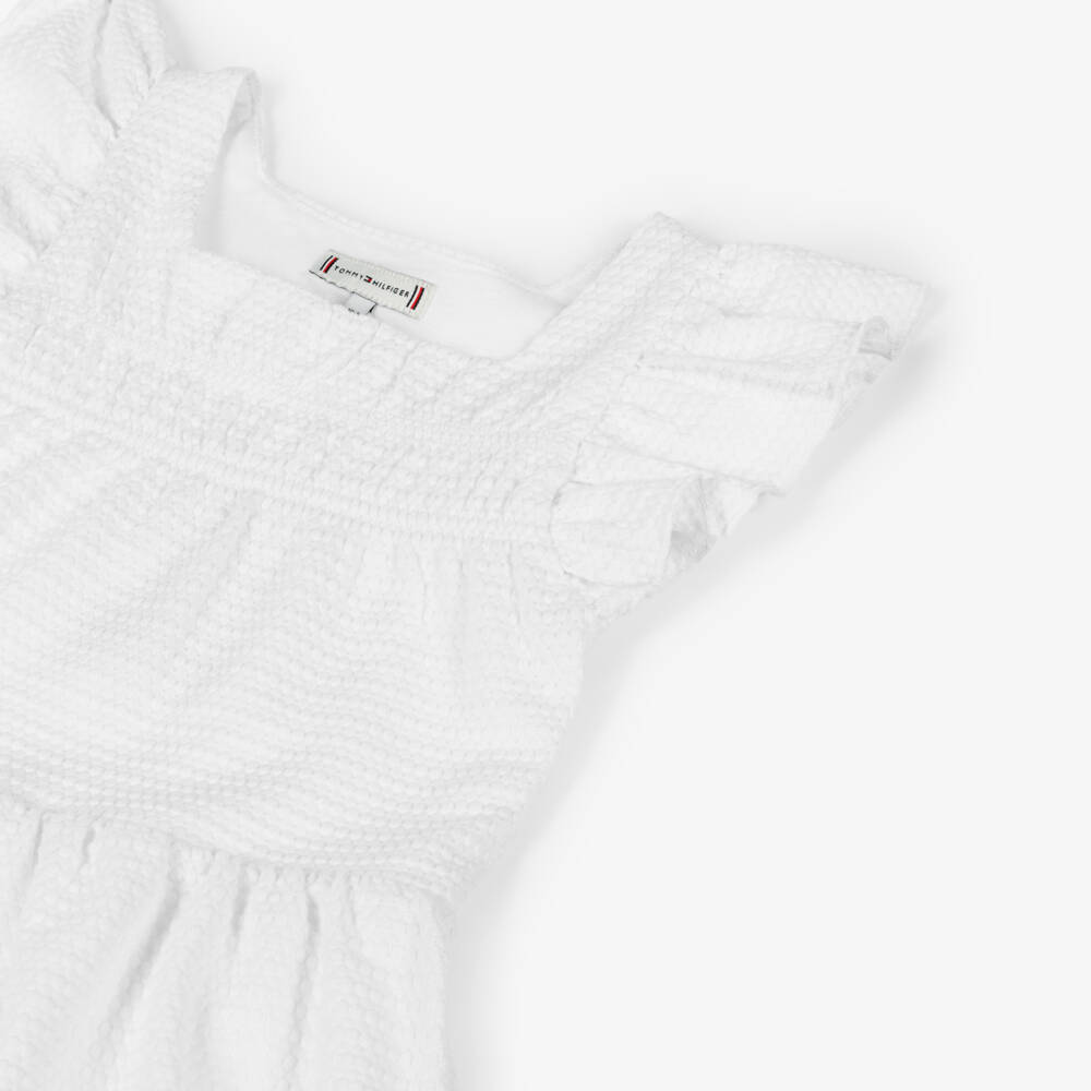 Tommy Hilfiger-Платье с рюшами белое для девочек | Childrensalon Outlet