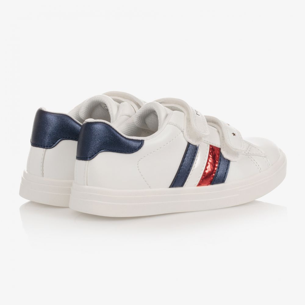 Girls white velcro trainers top