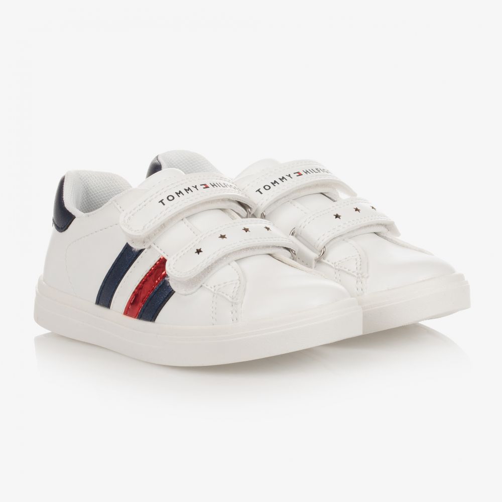 Tommy Hilfiger - Weiße Sneakers mit Klettverschluss (M) | Childrensalon