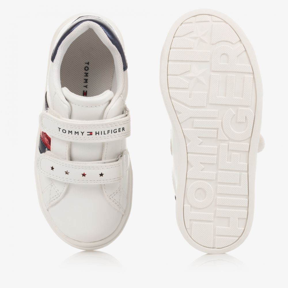 TOMMY HILFIGER Girls White Velcro Trainers