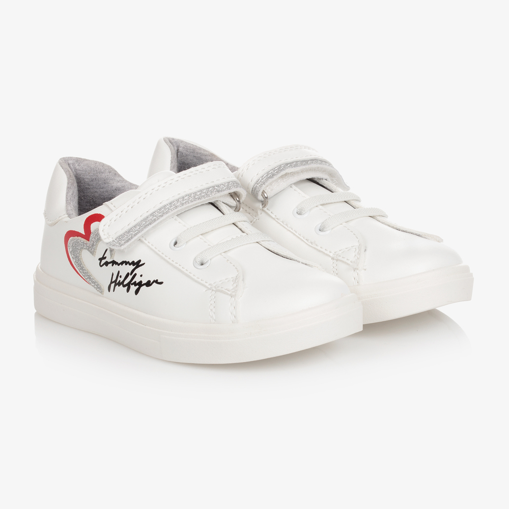 Tommy Hilfiger - Baskets blanches à scratch Fille | Childrensalon