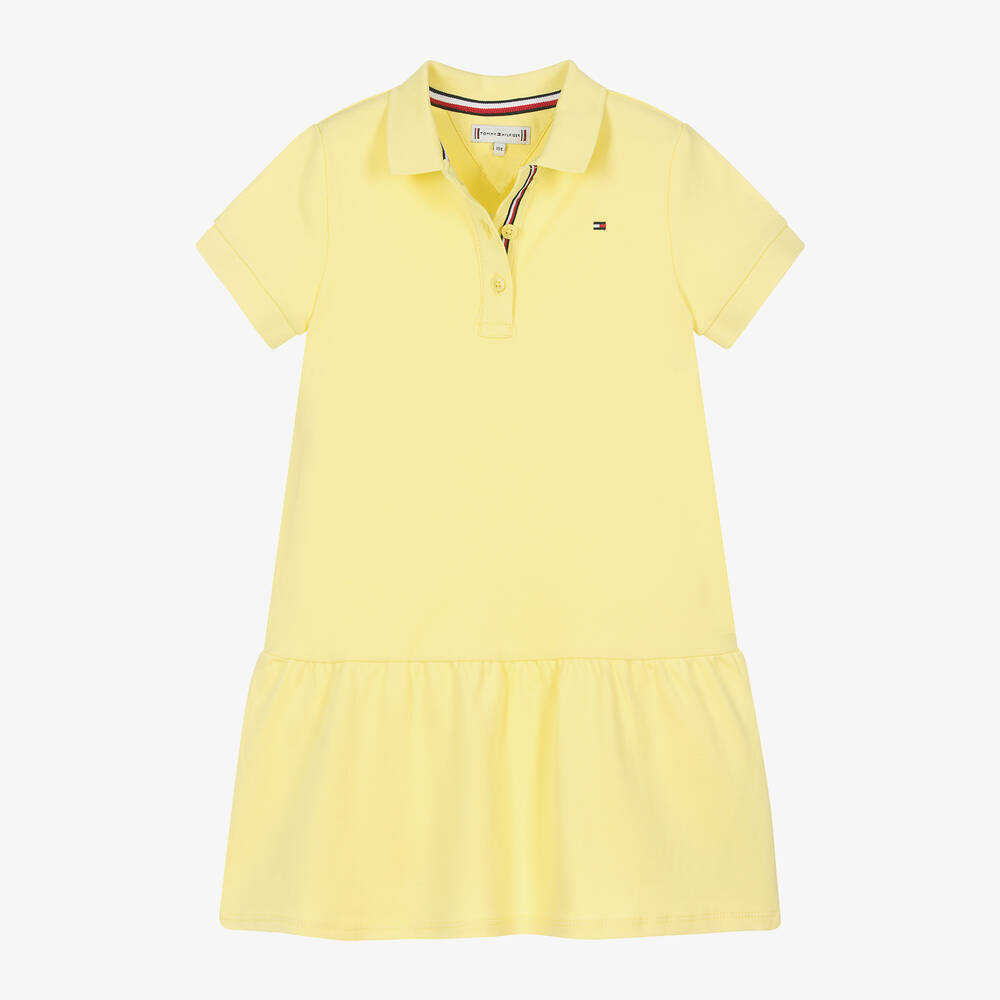 Girls yellow polo dress top