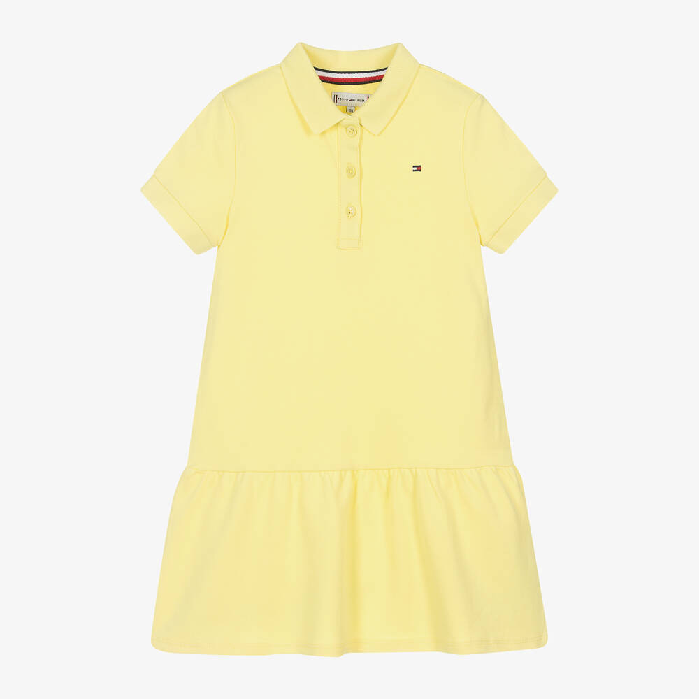 Tommy Hilfiger-Girls Yellow Cotton Polo Shirt Dress | Childrensalon Outlet